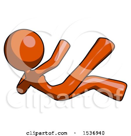 Orange Design Mascot Woman Falling Backwards by Leo Blanchette