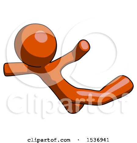 Orange Design Mascot Man Skydiving or Falling to Death by Leo Blanchette