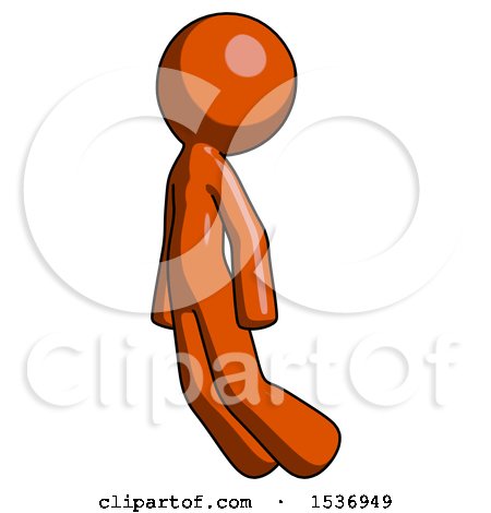 Orange Design Mascot Man Floating Through Air Left by Leo Blanchette