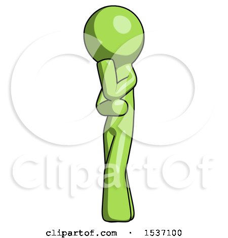 Green Design Mascot Man Thinking, Wondering, or Pondering by Leo Blanchette