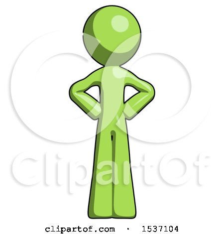 Green Design Mascot Man Hands on Hips by Leo Blanchette