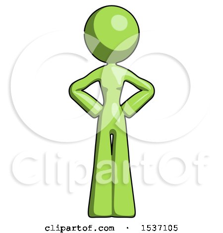 Green Design Mascot Woman Hands on Hips by Leo Blanchette