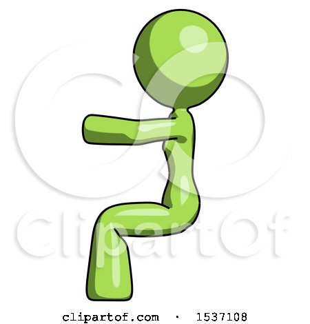 Green Design Mascot Woman in Sitting or Driving Position by Leo Blanchette
