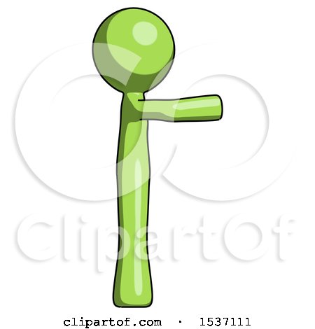 Green Design Mascot Man Pointing Right by Leo Blanchette