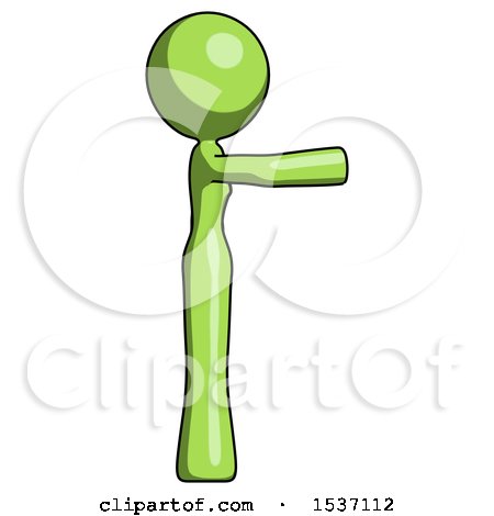 Green Design Mascot Woman Pointing Right by Leo Blanchette