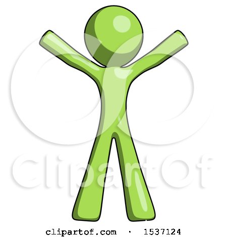 Green Design Mascot Man Surprise Pose, Arms and Legs out by Leo Blanchette