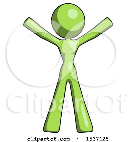 Green Design Mascot Woman Surprise Pose, Arms and Legs out by Leo Blanchette