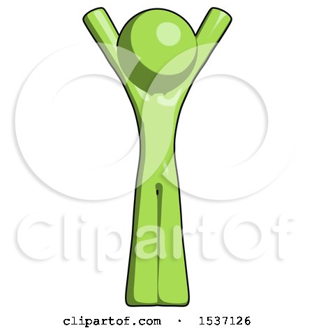 Green Design Mascot Man Hands up by Leo Blanchette
