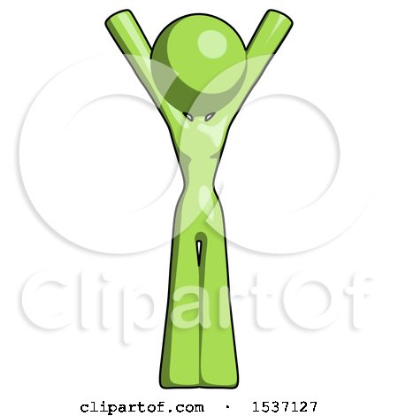 Green Design Mascot Woman Hands up by Leo Blanchette