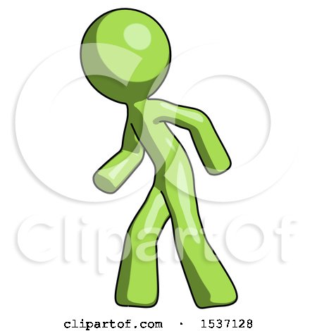 Green Design Mascot Man Suspense Action Pose Facing Left by Leo Blanchette