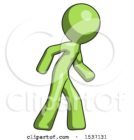 Green Design Mascot Man Suspense Action Pose Facing Right by Leo Blanchette