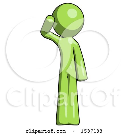 Green Design Mascot Man Soldier Salute Pose by Leo Blanchette