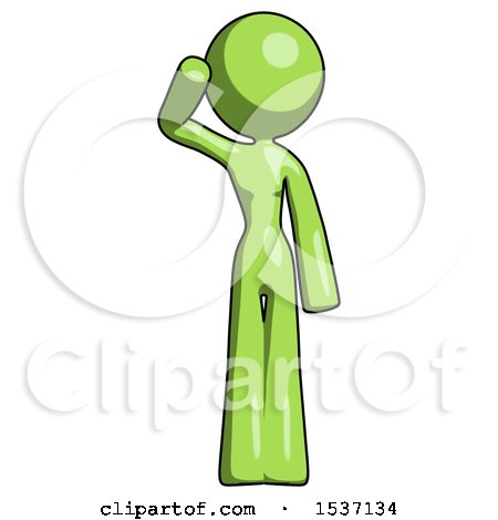 Green Design Mascot Woman Soldier Salute Pose by Leo Blanchette