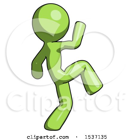 Green Design Mascot Man Kick Pose Start by Leo Blanchette