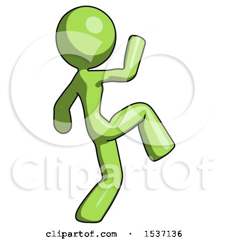 Green Design Mascot Woman Kick Pose Start by Leo Blanchette