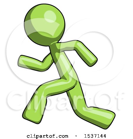 Green Design Mascot Man Running Fast Left by Leo Blanchette