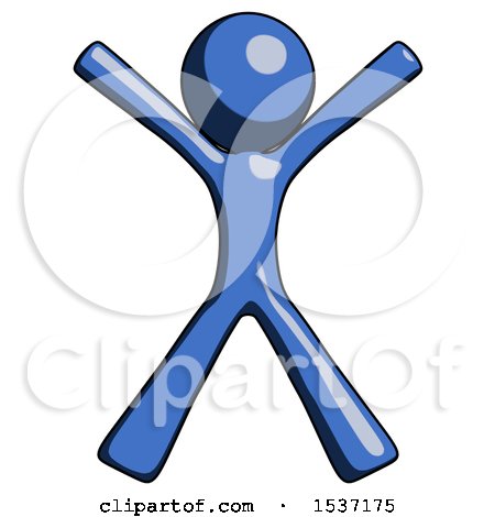 Blue Design Mascot Man Jumping or Flailing by Leo Blanchette