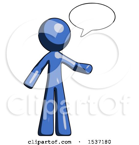 Blue Design Mascot Man with Word Bubble Talking Chat Icon by Leo Blanchette