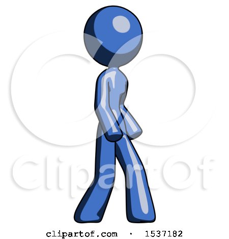 Blue Design Mascot Woman Turned Right Front View by Leo Blanchette