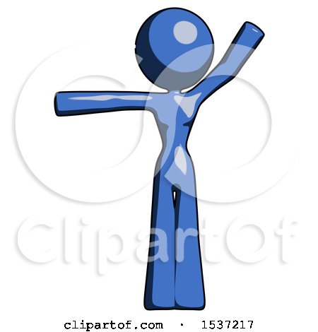 Blue Design Mascot Woman Directing Traffic Left by Leo Blanchette