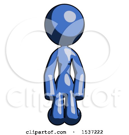 Blue Design Mascot Woman Kneeling Front Pose by Leo Blanchette