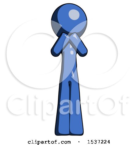 Blue Design Mascot Man Laugh, Giggle, or Gasp Pose by Leo Blanchette