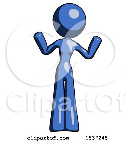 Blue Design Mascot Woman Shrugging Confused by Leo Blanchette