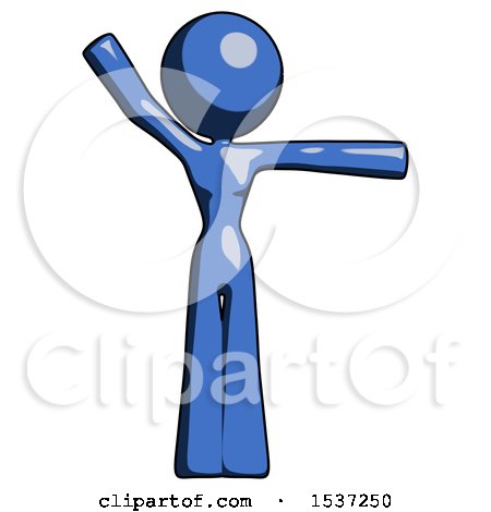 Blue Design Mascot Woman Directing Traffic Right by Leo Blanchette