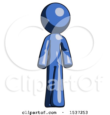 Blue Design Mascot Man Walking Front View by Leo Blanchette