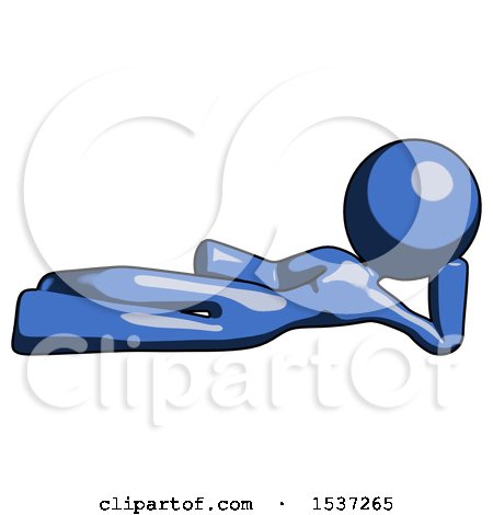 Blue Design Mascot Woman Reclined on Side by Leo Blanchette