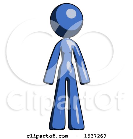 Blue Design Mascot Woman Standing Facing Forward by Leo Blanchette