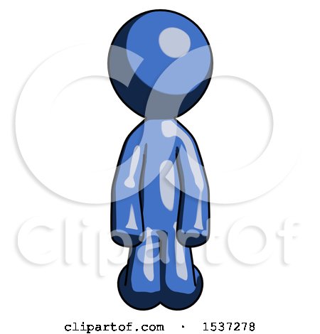 Blue Design Mascot Man Kneeling Front Pose by Leo Blanchette