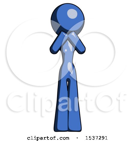 Blue Design Mascot Woman Laugh, Giggle, or Gasp Pose by Leo Blanchette