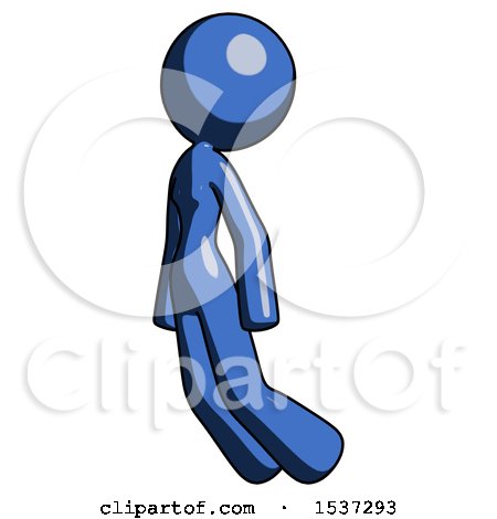 Blue Design Mascot Woman Floating Through Air Left by Leo Blanchette