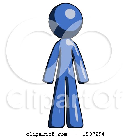 Blue Design Mascot Man Standing Facing Forward by Leo Blanchette