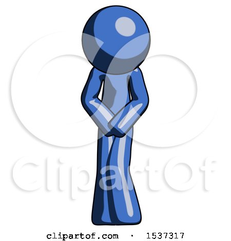 Blue Design Mascot Bending over Hurt or Nautious by Leo Blanchette
