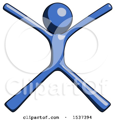 Blue Design Mascot Man with Arms and Legs Stretched out by Leo Blanchette