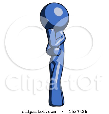 Blue Design Mascot Man Thinking, Wondering, or Pondering by Leo Blanchette