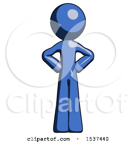 Blue Design Mascot Man Hands on Hips by Leo Blanchette