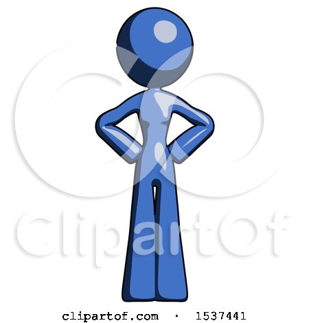 Blue Design Mascot Woman Hands on Hips by Leo Blanchette