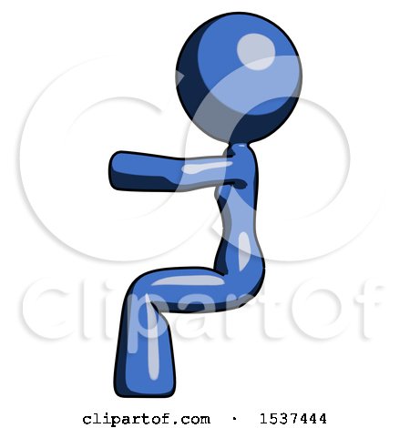 Blue Design Mascot Woman in Sitting or Driving Position by Leo Blanchette