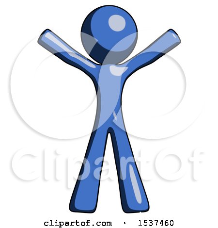 Blue Design Mascot Man Surprise Pose, Arms and Legs out by Leo Blanchette