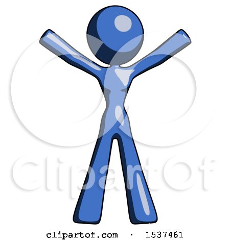 Blue Design Mascot Woman Surprise Pose, Arms and Legs out by Leo Blanchette