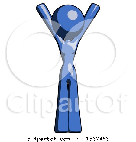 Blue Design Mascot Woman Hands up by Leo Blanchette