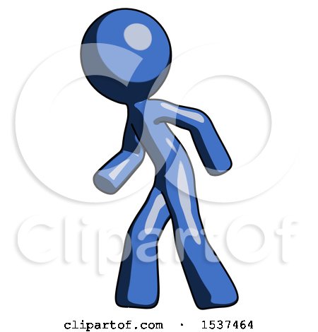 Blue Design Mascot Man Suspense Action Pose Facing Left by Leo Blanchette