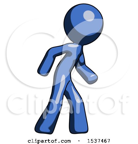 Blue Design Mascot Man Suspense Action Pose Facing Right by Leo Blanchette