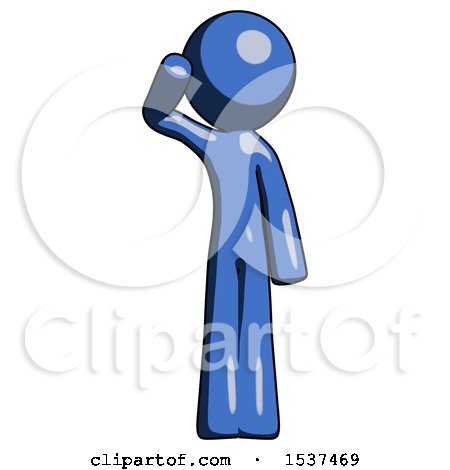 Blue Design Mascot Man Soldier Salute Pose by Leo Blanchette