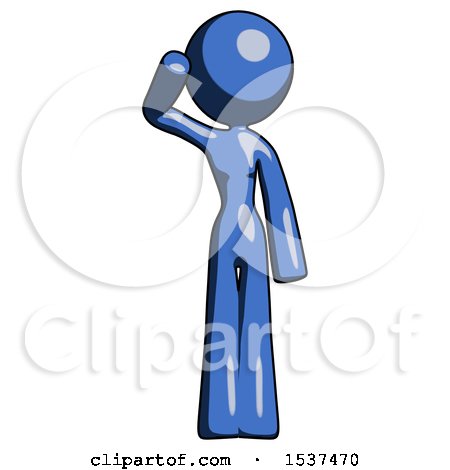 Blue Design Mascot Woman Soldier Salute Pose by Leo Blanchette