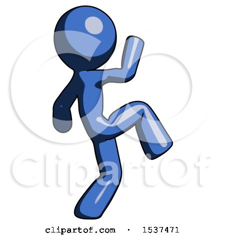 Blue Design Mascot Man Kick Pose Start by Leo Blanchette