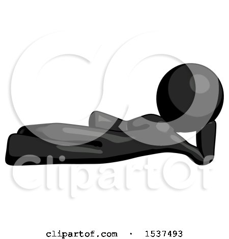 Black Design Mascot Man Reclined on Side by Leo Blanchette